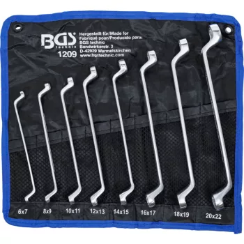   BGS technic Set chei inelare cu cot 6x7-20x22mm, 8piese (BGS 1209)