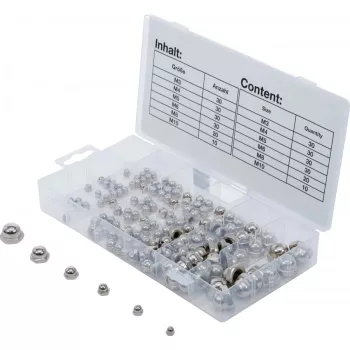  BGS technic Set piulite cu cap bombat nichelate M3-M10mm, 150 piese (BGS 14130)