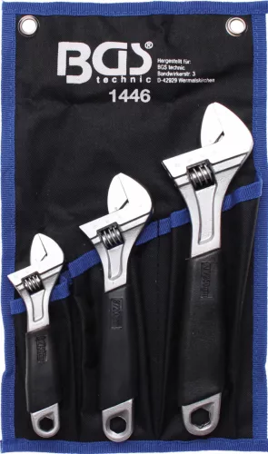 BGS technic Set chei reglabile cu rolă cu mâner moale din plastic | 3 pies (BGS 1446)