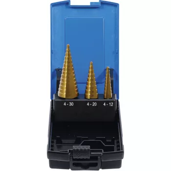   BGS technic Set burghie în trepte | titan nitrurat | Ø 4 - 30 mm | 3 piese (BGS 1624)