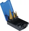 BGS technic Set burghie în trepte | titan nitrurat | Ø 4 - 30 mm | 3 piese (BGS 1624)
