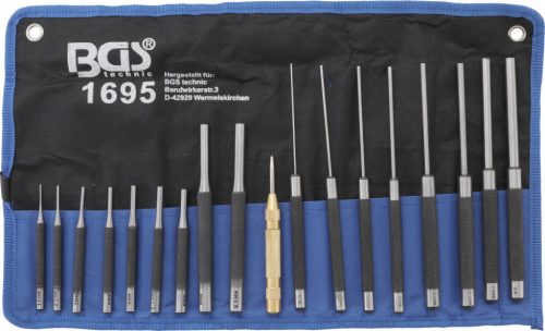 BGS technic Set dornuri lungi si scurte foarte subtir | 100 - 150 - 200 mm | 1,5 - 9,5 mm | incl. punctator | 18 piese (BGS 1695)