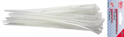 BGS technic Set coliere pentru cablu | alb | 4,8 x 250 mm | 50 piese (BGS 1788)