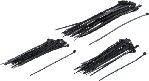 BGS DIY Set coliere pentru cablu| negru | 100 - 200 mm | 75 piese (BGS 1789)