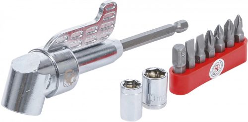 BGS DIY Set prelungitor unghiular cu biti si tubulare pentru maşini de găurit | 10 piese (BGS 20801)