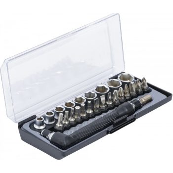   BGS DIY Set biţi şi chei tubulare / şurubelniţe unghiulare | Antrenare 6,3 mm (1/4") | 26 piese (BGS 20802)