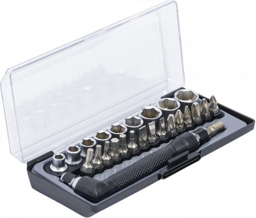 BGS DIY Set biţi şi chei tubulare / şurubelniţe unghiulare | Antrenare 6,3 mm (1/4") | 26 piese (BGS 20802)