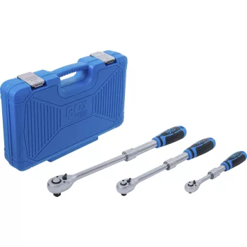   BGS technic Set chei cu clichet reversibil | extensibil | 6,3 mm (1/4") - 10 mm (3/8") - 12,5 mm (1/2") | 3 piese (BGS 25123)