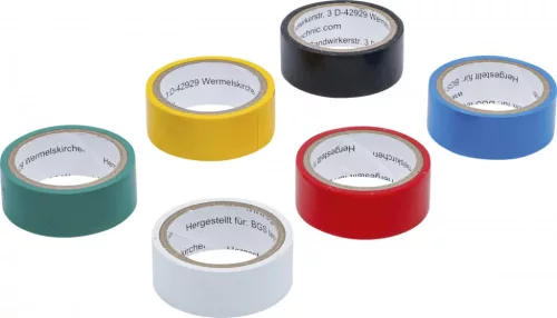 BGS DIY Bandă izolatoare multiplă color | 19 x 3,5 m | 6 piese (BGS 3024)