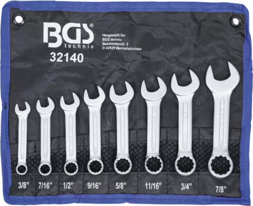 BGS technic Set chei combinate,Tip scurt, Inch, 3/8" - 7/8" (BGS 32140)