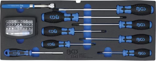 BGS technic Set de surubelnite | set biti cu adaptor | recuperator magnetic | echipare 1/3 pentru dulap de scule, 41 piese (BGS 3343)