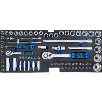  BGS technic Suport din spumă pentru BGS 3312: Set chei tubulare | 6,3 mm (1/4") / 12,5 mm (1/2") | mărimi în ţoli | 78 piese (BGS 3345)