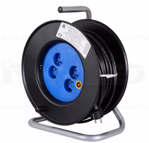 IWELD tambur cablu prelungitor cu 4 prize împământare, 3x1.5mm2 / 25m PVC (34CBEXT31525M)