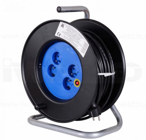 IWELD tambur cablu prelungitor cu 4 prize împământare, 3x1.5mm2 / 40m PVC (34CBEXT31540M)