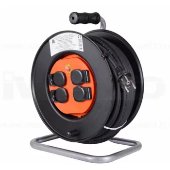   IWELD tambur de cablu prelungitor cu 4 prize la pământ, 3x1.5mm2 / cauciuc 40 m (34CBEXT33540M)