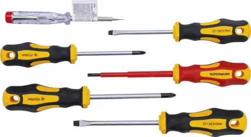 BGS DIY Set şurubelniţe electrician VDE | lamă dreaptă / cap cruce | 6 piese (BGS 35816)