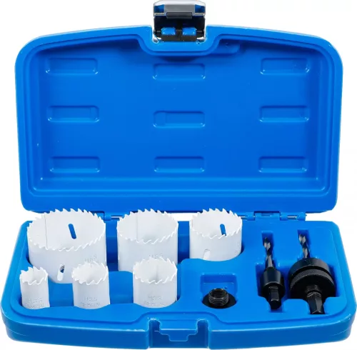BGS technic Set coroane de tăiere | Ø 22 - 65 mm | adâncime 40 mm | 8 piese (BGS 3906)