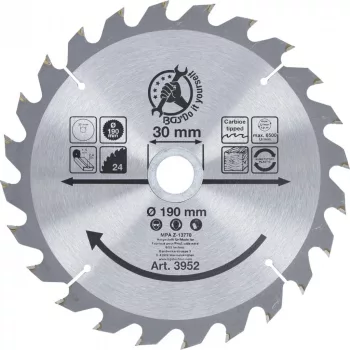   BGS DIY Disc fierăstrău circular carburi metalice | Ø 190 x 30 x 2,5 mm | 24 dinţi (BGS 3952)