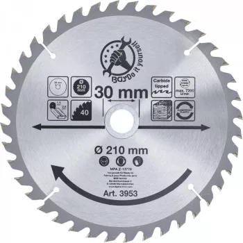   BGS DIY Disc fierăstrău circular carburi metalice | Ø 210 x 30 x 2,6 mm | 40 dinţi (BGS 3953)