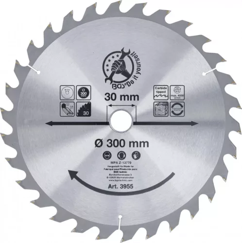 BGS DIY Disc fierăstrău circular carburi metalice | Ø 300 x 30 x 3,2 mm | 30 dinţi (BGS 3955)