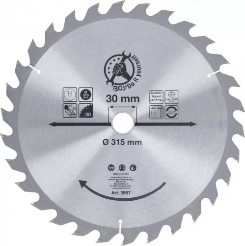 BGS DIY Disc fierăstrău circular carburi metalice | Ø 315 x 30 x 3,0 mm | 30 dinţi (BGS 3957)