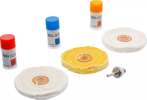 BGS technic Sortiment polişare pentru metale moi | 7 piese (BGS 3990)
