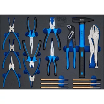   BGS technic Suport organizator pentru cărucior 3/3: Set ciocane, cleşti extractoare şplinturi | 17 piese (BGS 4009)