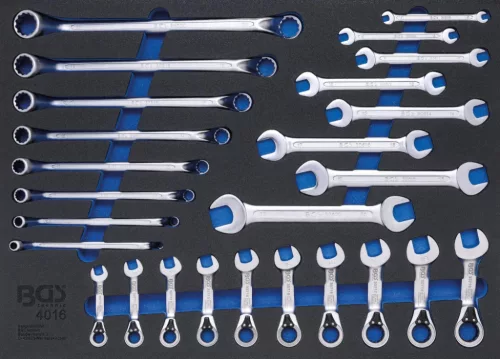 BGS technic Cheii fixe-inelare, Cheie inelară cu clichet | 26 piese : Suport organizator pentru cărucior 3/3 (BGS 4016)