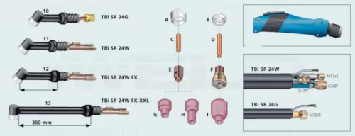 IWELD Tungsten de prindere carcasă TBi 1.6mm SR24 53N19 (401P241002)