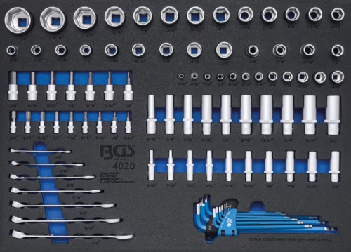 BGS technic Cheie tubulară / Cheie combinată | Mărimi în ţoli | 90 piese : Suport organizator pentru cărucior 3/3 (BGS 4020)