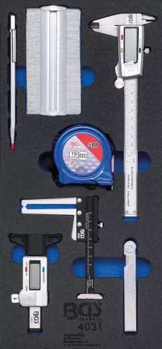 BGS technic Set instrumente de măsurare | 7 piese : Suport organizator pentru cărucior 1/3 (BGS 4031)