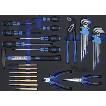   BGS technic Suport organizator pentru cărucior 3/3: Set ciocane, cleşti, şurubelniţe | 36 piese (BGS 4038)