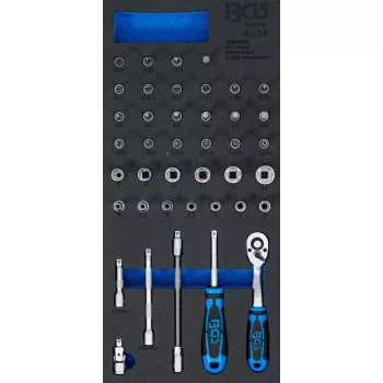   BGS technic Set chei tubulare | 6,3 mm (1/4") | 41 piese : Suport organizator pentru cărucior 1/3 (BGS 4054)