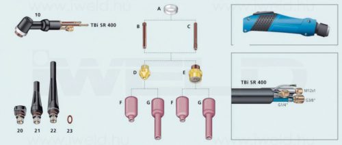 IWELD lentile de gaz TBi pentru SR400 3,2mm (405P401304)