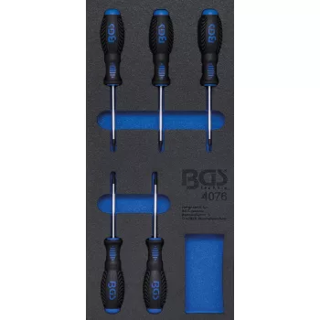   BGS technic Şurubelniţe Profil T (pentru Torx) | 5 piese : Suport organizator pentru cărucior 1/3 (BGS 4076)