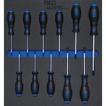   BGS technic Şurubelniţe Profil T (pentru Torx) | T6 - T40 | 11 piese : Suport organizator pentru cărucior 2/3 (BGS 4079)