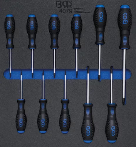 BGS technic Şurubelniţe Profil T (pentru Torx) | T6 - T40 | 11 piese : Suport organizator pentru cărucior 2/3 (BGS 4079)