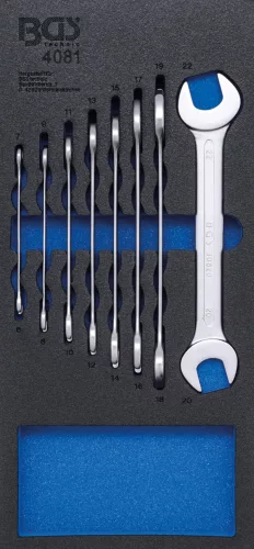 BGS technic Set chei fixe duble | 6 - 22 mm | 8 piese : Suport organizator pentru cărucior 1/3 (BGS 4081)