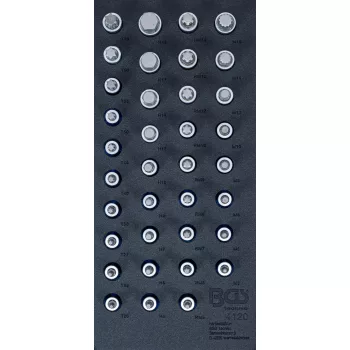   BGS technic Set biţi | diferite profile | 36 piese : Suport organizator pentru cărucior 1/3 (BGS 4120)