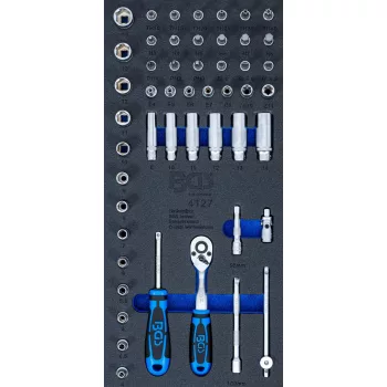  BGS technic Set chei tubulare | 6,3 mm (1/4") | 50 piese : Suport organizator pentru cărucior 1/3 (BGS 4127)