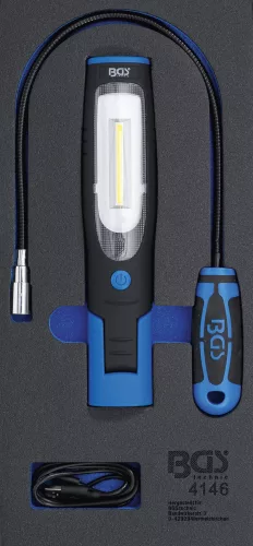 BGS technic Suport organizator pentru cărucior 1/3: Lampă de mână şi lampă cu Dispozitiv magnetic de ridicare | 3 piese (BGS 4146)
