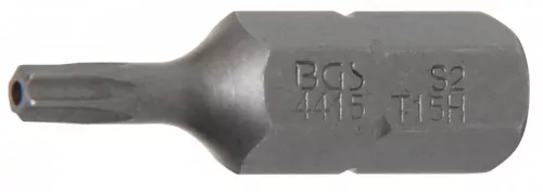 BGS technic Bit | Antrenare 6 colțuri exterior 8 mm (5/16") | Profil T (pentru Torx) cu gaură T15 (BGS 4415)