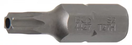 BGS technic Bit | lungime 30 mm | Antrenare 6 colțuri exterior 8 mm (5/16") | Profil T (pentru Torx) cu gaură T27 (BGS 4427)