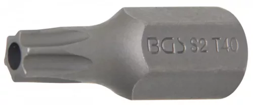 BGS technic Bit Torx| Antrenare 6 colțuri exterior 10 mm (3/8") | Profil T (pentru Torx) cu gaură securizare T40 (BGS 4640)