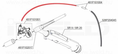 IWELD TBi Panetary pentru sârmă împingătoare rece feeder tub de teflon (481P101004)