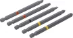 BGS DIY Set biţi | Antrenare hexagon exterior 6,3 mm (1/4") | Cap cruce PH, Cap cruce PZ, lamă dreaptă | Lungime 110 mm | 5 piese (BGS 4832)