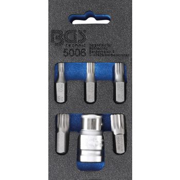   BGS technic Set biţi şurubelniţă | Antrenare 6 colțuri exterior 10 mm (3/8") | Dantură interioară multiplă (pentru XZN) | 6 piese (BGS 5006)