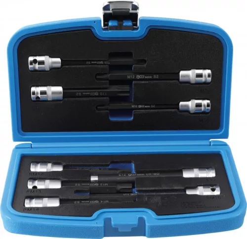 BGS technic Set cu biti Torx, Ribe si Spline (XZN), antrenare cu tubulara 1/2", 9 piese (BGS 5014)