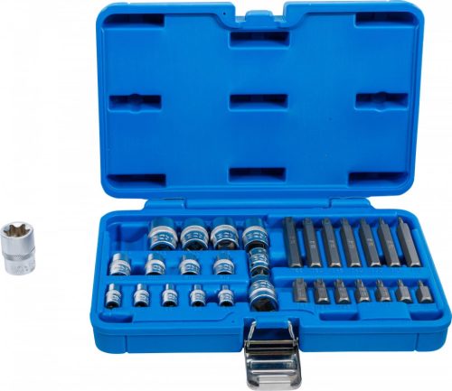 BGS technic Set biţi şi chei tubulare | Profil E / Profil T (pentru Torx) | 30 piese (BGS 5025)