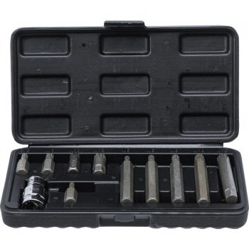   BGS DIY Set biţi | Antrenare hexagon exterior 10 mm (3/8") | dantură interioară multiplă (pentru XZN) | 11 piese (BGS 5030)